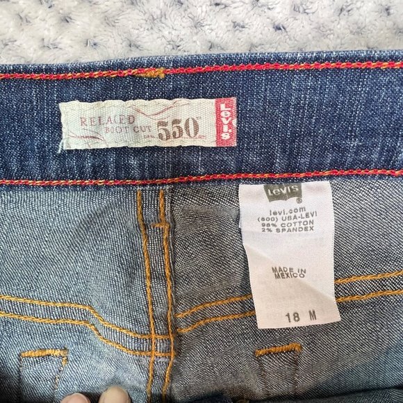 Levi's 550 Relaxed Boot Cut Denim Jeans Fit Size 18 - Picture 8 of 9